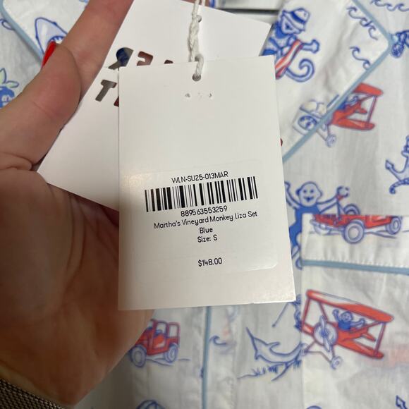 NWT Roller Rabbit Martha Vineyard Nantucket short sleeve button down pajama top - Picture 5 of 6